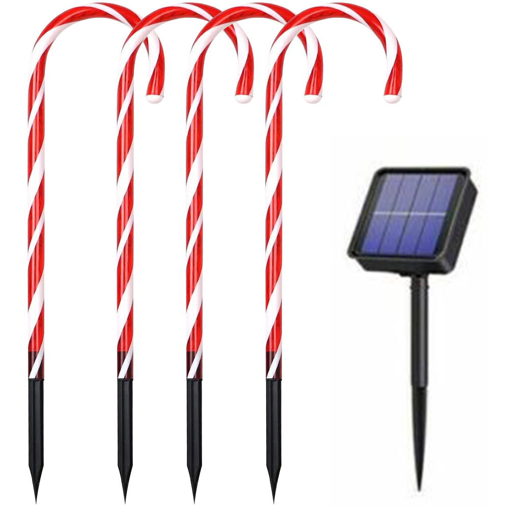 Christmas Decoration 10x Solar Canes 36cm Ηλιακά Φωτιστικά Κήπου