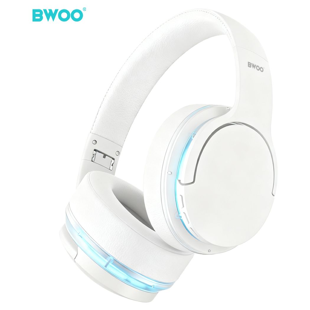 BWOO BW587 Premium ANC Wireless RGB Headphones Ασύρματα Ακουστικά Bluetooth - White - MT82770