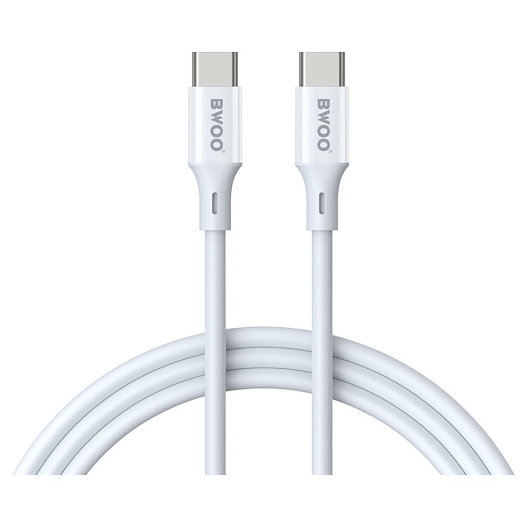 BWOO X282C-C Fast Charging Data Cable 60W Καλώδιο Φόρτισης Type-C PD to Type-C 1m White - MT82764