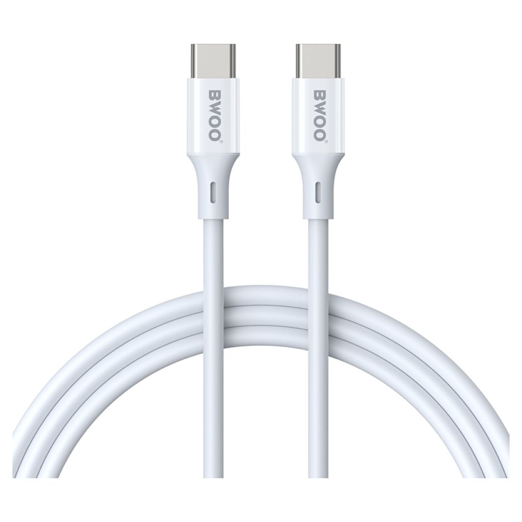 BWOO X283C-C Fast Charging Data Cable 60W Καλώδιο Φόρτισης Type-C PD to Type-C 2m White - MT82763