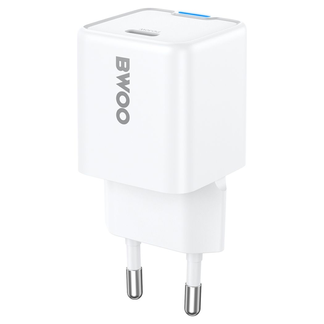 BWOO CDA211 GaN Mini Wall Charger Type-C PD 30W Αντάπτορας Φόρτισης Τοίχου - White