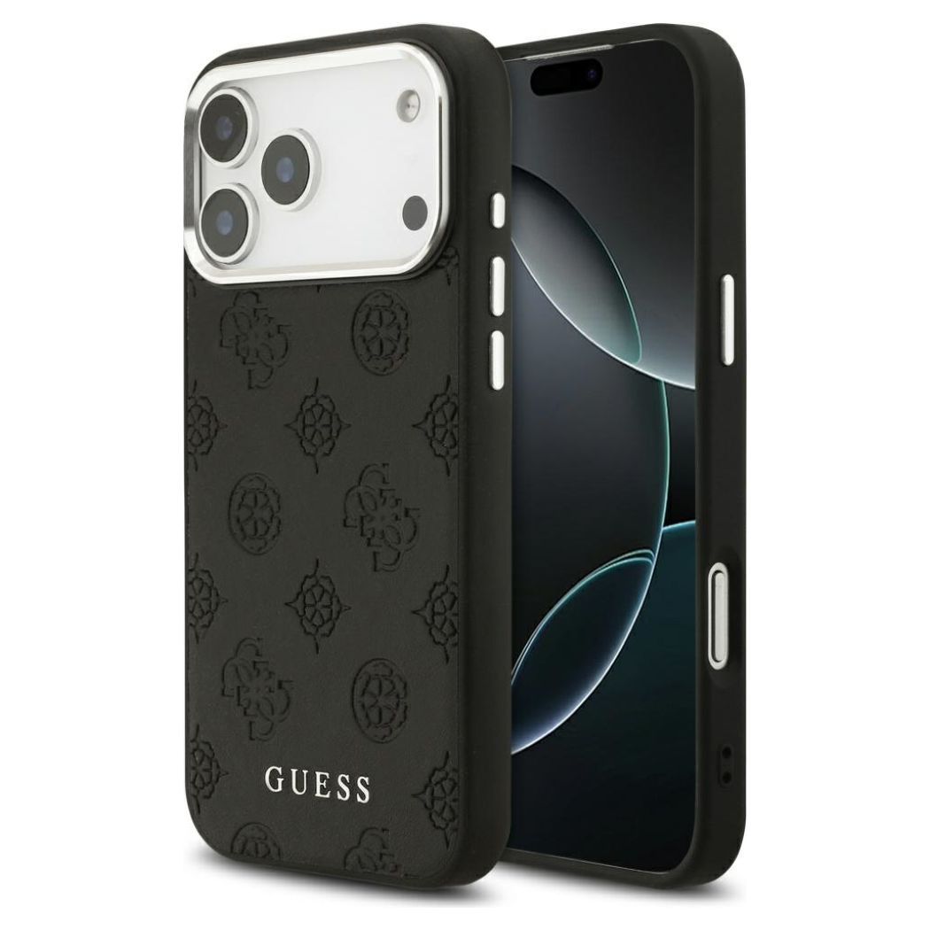 Guess GUHMP17XPSPOSSSK Peony Hot Stamp MagSafe Series Hard Case Σκληρή Θήκη Black (iPhone 17 Pro Max)