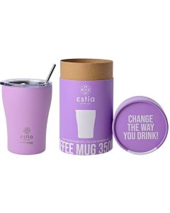 Estia Coffee Mug Save The Aegean Stainless Steel 350ml (01-12090) Ισοθερμικό Ποτήρι με Καλαμάκι - Lavender Purple