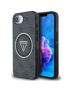 Guess GUHMPSE4HG4PRTGK IML Metal Glitter 4G Circle Triangle MagSafe Case Θήκη Black (iPhone 16e / 17e) - MT83867