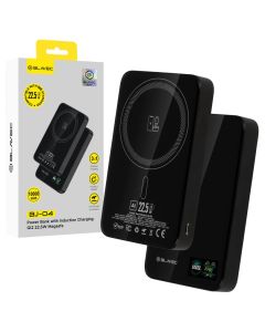 Blavec BJ-04 Slim 13,5mm Power Bank 10000mAh Type C 22,5W Magsafe 3in1 (PBBJ04-MC10B) Εξωτερική Μπαταρία - Black Glass - MT80449