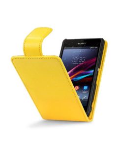 Qubits Θήκη Πορτοφόλι Flip Wallet Case (117-005-262) Κίτρινο (Sony Xperia Z1 Compact)