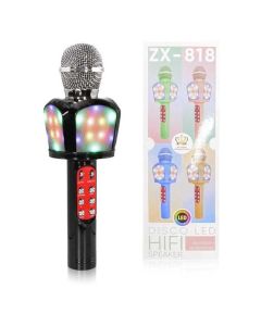 Karaoke Bluetooth Microphone Disco Led ZX-818 Ασύρματο Μικρόφωνο Karaoke - Black