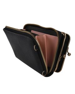 Universal 2in1 Smartphone Bag Wallet with Shoulder Strap Τσάντα ‘Ωμου - Black