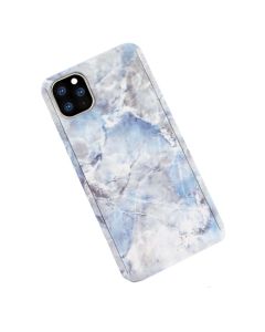 360 Full Cover Marble Case & Tempered Glass - No.4 Blue (iPhone 11 Pro Max)