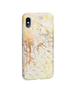 360 Full Cover Marble Case & Tempered Glass - No.7 Gold (iPhone Xs Max)