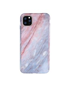 360 Full Cover Marble Case & Tempered Glass - No.9 Blue / Pink (iPhone 11 Pro Max)