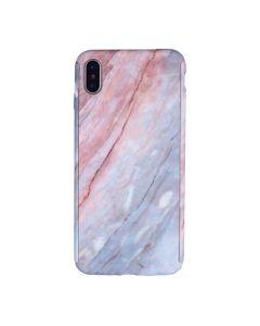 360 Full Cover Marble Case & Tempered Glass - No.9 Blue / Pink (iPhone Xs Max)