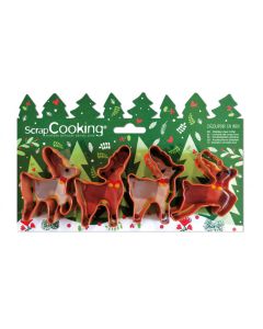 Scrap Cooking 4 Moose Stainless Steel Cookie Cutters (SCC-2082) 4 Κουπ Πατ