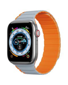 Dux Ducis Magnetic Loop Strap LD Version Grey / Orange - Apple Watch 42/44/45/49mm (1/2/3/4/5/6/7/8/9/SE/ULTRA)