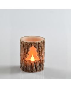ACA Xmas Tree Wax Candle (X0711118) Διακοσμητικό Φωτιστικό Μπαταρίας Κορμός Δέντρου LED- Warm White