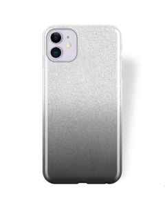 Forcell Glitter Shine Cover Hard Case Clear / Black (iPhone 11)