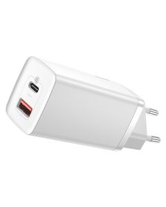 Baseus GaN2 Lite Wall Charger (CCGAN2L-B02) 65W USB / Type-C QC 3.0 PD - White