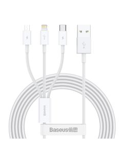 Baseus Superior Charging Data Cable (CAMLTYS-02) Καλώδιο Φόρτισης 3.5A USB to Type-C / Lightning / Micro USB 1.5m White