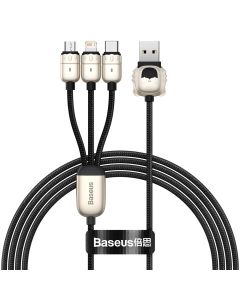 Baseus Year of the Tiger 3in1 USB to Lightning / Type-C / micro USB (CASX010001) 3.5A Καλώδιο Φόρτισης 1.2m Black