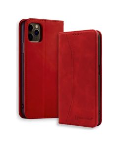 Bodycell PU Leather Book Case Θήκη Πορτοφόλι με Stand - Red (iPhone 11 Pro)