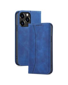 Bodycell PU Leather Book Case Θήκη Πορτοφόλι με Stand - Blue (iPhone 13 Pro)