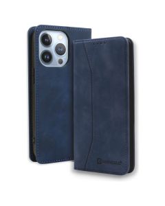Bodycell PU Leather Book Case Θήκη Πορτοφόλι με Stand - Blue (iPhone 14 Pro)