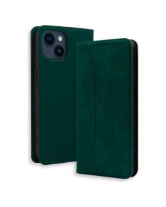 Bodycell PU Leather Book Case Θήκη Πορτοφόλι με Stand - Green (iPhone 14)