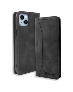 Bodycell PU Leather Book Case Θήκη Πορτοφόλι με Stand - Black (iPhone 15 Plus)