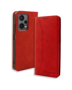 Bodycell PU Leather Book Case Θήκη Πορτοφόλι με Stand - Red (Xiaomi Redmi Note 12 5G / Poco X5 5G)