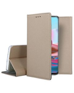 Forcell Smart Book Case με Δυνατότητα Stand Θήκη Πορτοφόλι Gold (Xiaomi Redmi Note 10 / 10S / Poco M5s)