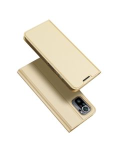 DUX DUCIS SkinPro Wallet Case Θήκη Πορτοφόλι με Stand - Gold (Xiaomi Redmi Note 10 / 10S / Poco M5s)