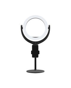 Devia Ring Light Phone Stand Holder with LED Lamp Βάση Smartphone με Φωτισμό Led 8'' - Βlack
