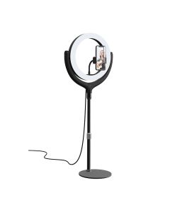 Devia Ring Light Phone Stand Holder with LED Lamp Βάση Smartphone με Φωτισμό Led 12'' - Βlack
