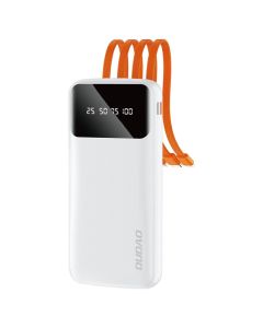 Dudao K6Pro+ Power Bank 2x USB Port 2A 20000mAh with Micro USB, Lightning, Type-C Cables - White