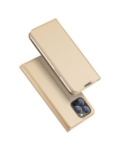 DUX DUCIS SkinPro Wallet Case Θήκη Πορτοφόλι με Stand - Gold (iPhone 14 Pro Max)