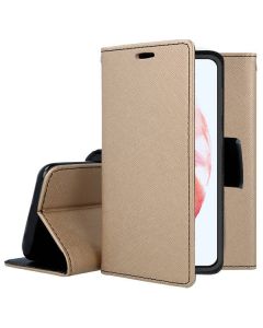 Tel1 Fancy Diary Case Θήκη Πορτοφόλι με δυνατότητα Stand Gold / Black (Samsung Galaxy S21 Plus 5G)