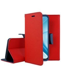 Tel1 Fancy Diary Case Θήκη Πορτοφόλι με δυνατότητα Stand Red / Navy (Xiaomi Mi 11 Lite 4G / 5G)