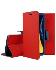 Tel1 Fancy Diary Case Θήκη Πορτοφόλι με δυνατότητα Stand Red / Navy (Xiaomi Poco M4 Pro 5G / Redmi Note 11T 5G / 11S 5G)