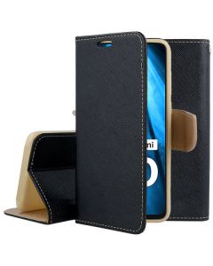 Tel1 Fancy Diary Case Θήκη Πορτοφόλι με δυνατότητα Stand Black / Gold (Xiaomi Redmi 10)