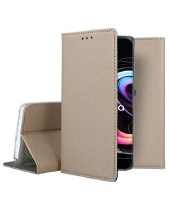 Forcell Smart Book Case με Δυνατότητα Stand Θήκη Πορτοφόλι Gold (Motorola Edge 20 Pro) - MT56882
