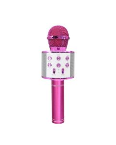 Forever BMS-300 Microphone with Bluetooth Speaker Ασύρματο Μικρόφωνο Karaoke - Pink