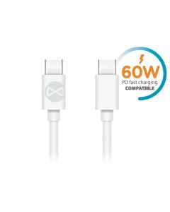 Forever PD Cable Type-C to Type-C Data Sync & Charging 3A 60W 1m - White - MT51567