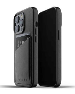 Mujjo Full Leather Wallet Case (MUJJO-CL-016-BK) Δερμάτινη Θήκη - Black (iPhone 13 Pro)