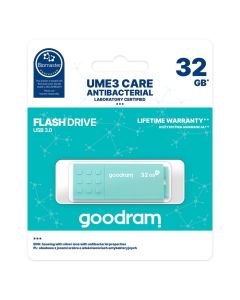 Goodram Care Antibacterial USB Flash Drive 3.0 UME3 Memory Stick 32GB Turquoise - MT51297