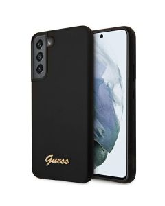 Guess GUHCS22MLSLMGBK Silicone Script Metal Logo Hard Case Σκληρή Θήκη Black (Samsung Galaxy S22 Plus 5G)