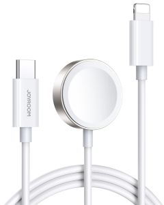 Joyroom S-IW005 2in1 20W PD Type-C to Lightning Cable with Wireless Charger for Apple Watch 1.5m - White