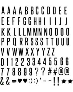 KWmobile Cinema Light Box Letters (39618) Kάρτες για Φωτεινό Πίνακα Διαστάσεων A4 (105 Letters, Numbers and Symbols) Black