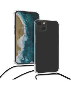 KWmobile Crossbody Silicone Case with Black Neck Cord Lanyard Strap (55949.01) Διάφανη (iPhone 13)