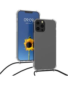 KWmobile Crossbody Silicone Case with Black Neck Cord Lanyard Strap (55963.01) Διάφανη (iPhone 13 Pro)
