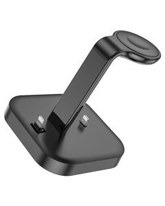 HOCO CW43 Graceful 3in1 Wireless Charging Desktop Stand (Apple Watch Series) Βάση Φόρτισης 15W - Black - MT80219